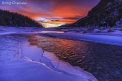 Ghiaccio, acqua e tramonto a Preda Rossa